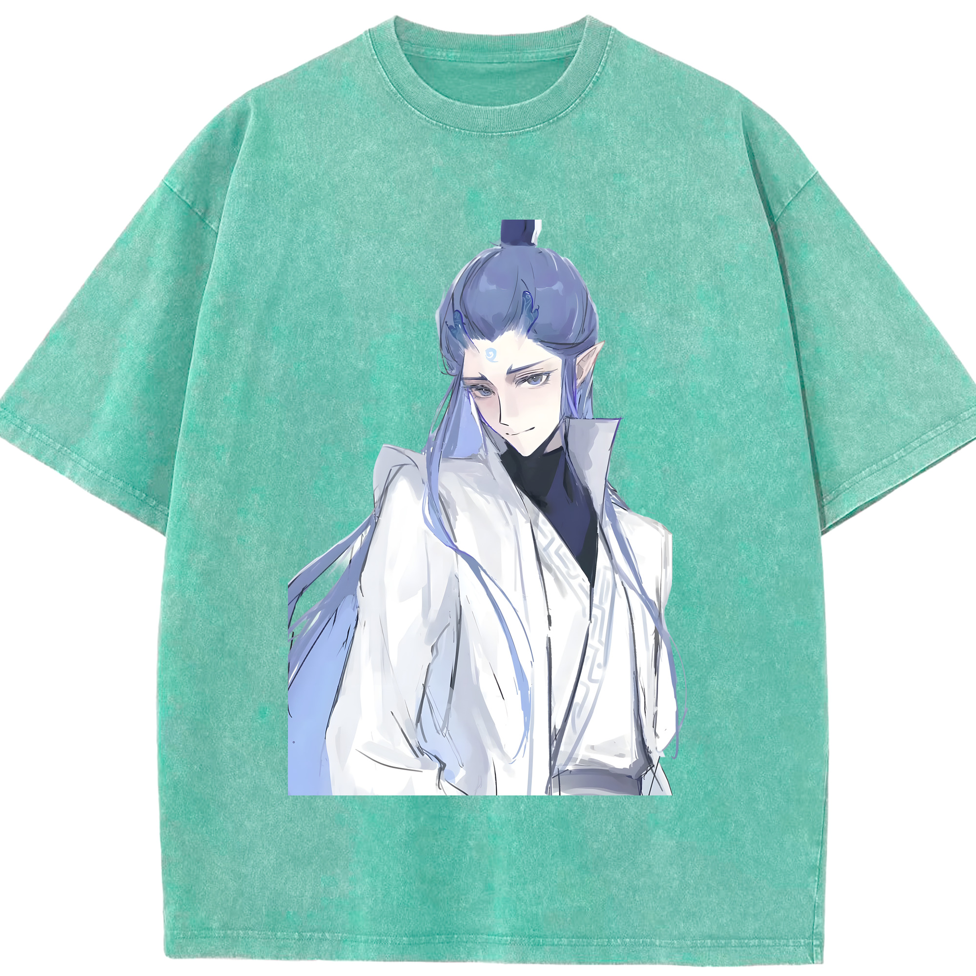 （画像用） Ne Zha 2 ナタ 魔童の大暴れ 綿100% ヴィンテージ風 半袖Tシャツ（フロントプリント）
